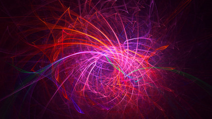 3D rendering abstract red fractal light background