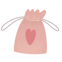 Reusable fabric cosmetic ecobag, small purse for personal and household needs, natural cotton material, zero waste supplies, hand drawn vector illustration isolated on white background, sustainable