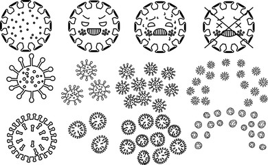 coronavirus disease (COVID-19) outline set