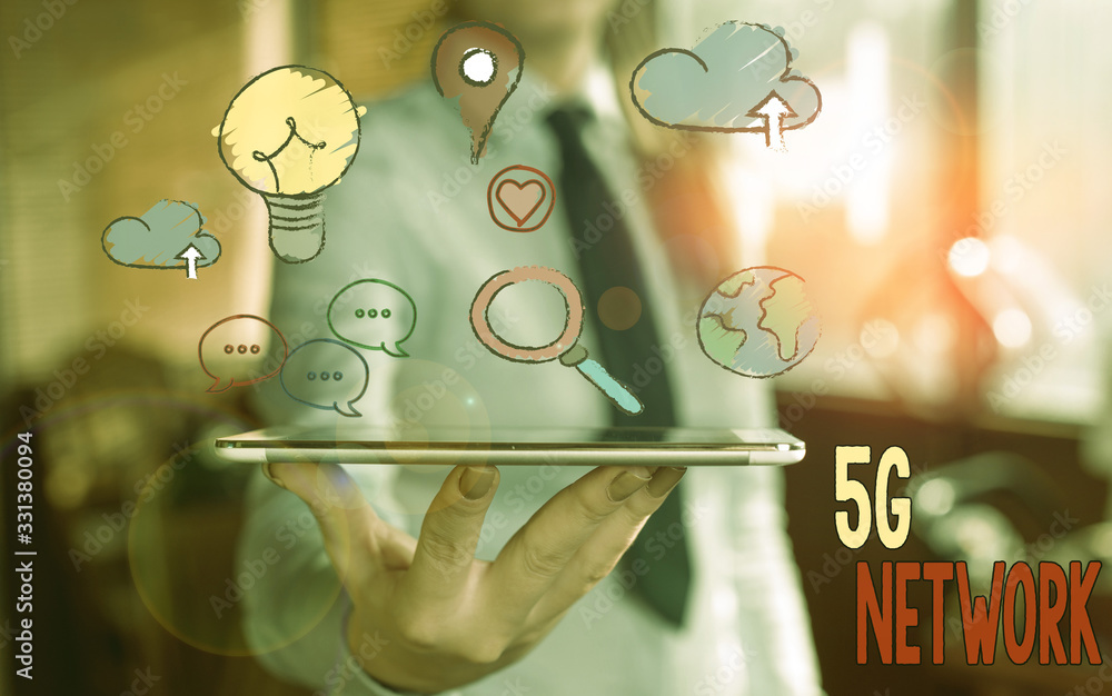 Poster conceptual hand writing showing 5g network. concept meaning greatly increase the speed and responsiv