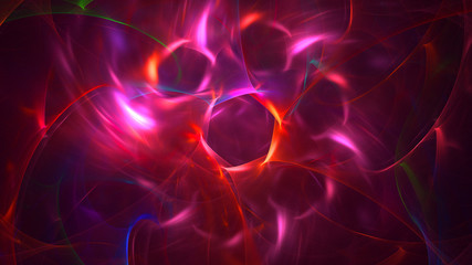 3D rendering abstract red fractal light background
