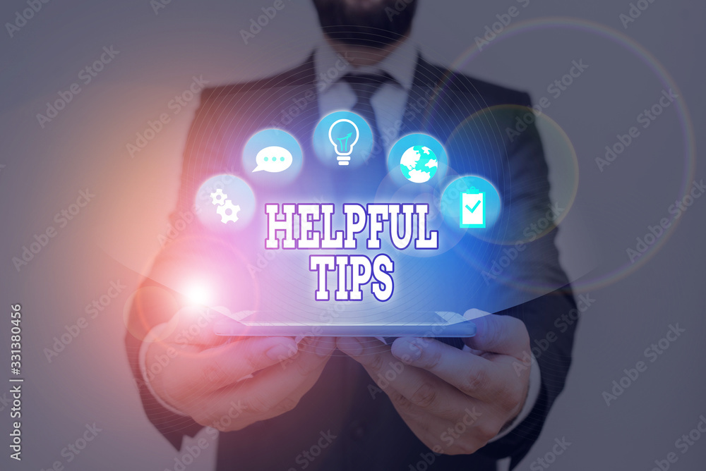 Poster conceptual hand writing showing helpful tips. concept meaning advices given to be helpful knowledge 