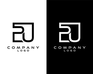 PU, UP Letters Logo Design. Simple and Creative Letter Concept Illustration vector