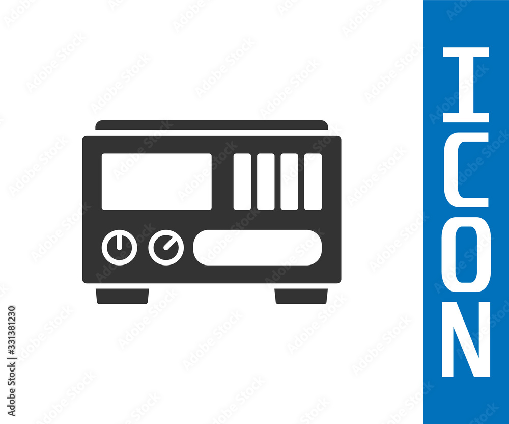 Poster grey electrical measuring instruments icon isolated on white background. analog devices. electrical 