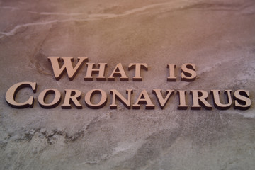 what is coronavirus word written on wooden letters.