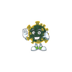 Call me funny gesture new coronavirus mascot cartoon design