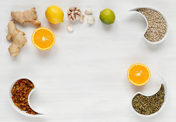 The fight against viruses with natural remedies, a tasty cure for flu and coldsoranges, ginger,...