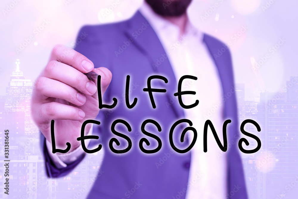Poster handwriting text life lessons. conceptual photo something which useful knowledge or principles can b
