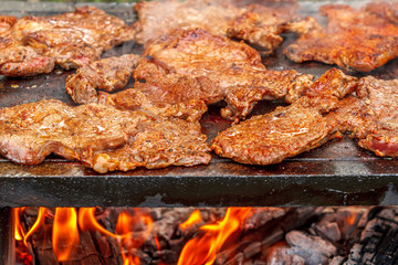 chop on marble barbeque