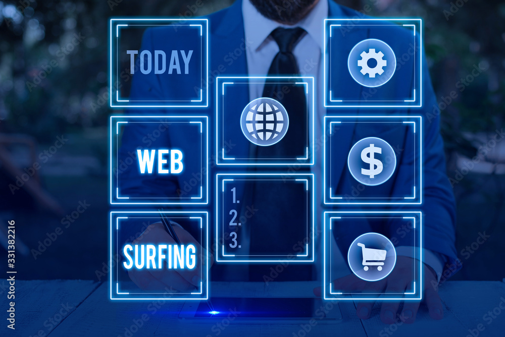 Poster word writing text web surfing. business photo showcasing jumping or browsing from page to page on th