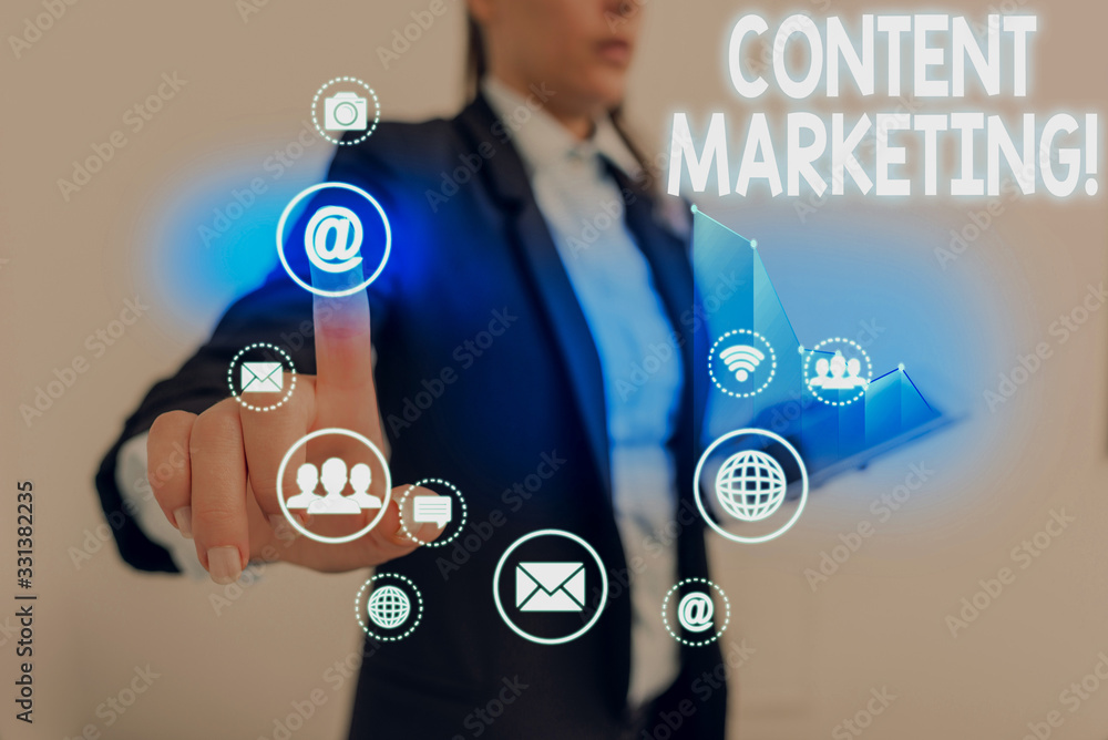 Poster handwriting text content marketing. conceptual photo involves creation and sharing of online materia