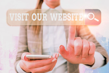Handwriting text writing Visit Our Website. Conceptual photo visitor who arrives at web site and...