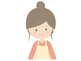 Young woman wearing apron.