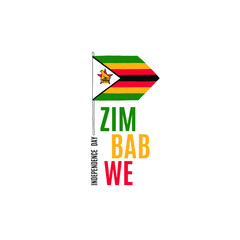 Vector illustration of Zimbabwe independence day. Zimbabwean national holiday 18th of April design element with flag.