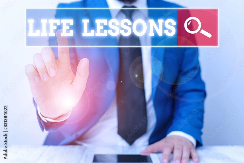 Poster handwriting text writing life lessons. conceptual photo something which useful knowledge or principl