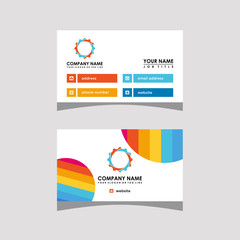 colorful modern business card template vector