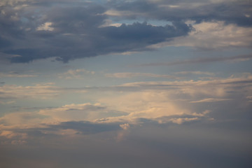 Beautiful romantic evening sky with clouds. Nature