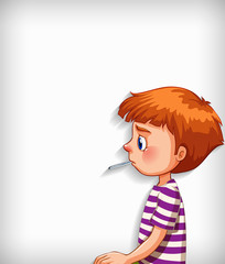 Background template design with sick boy