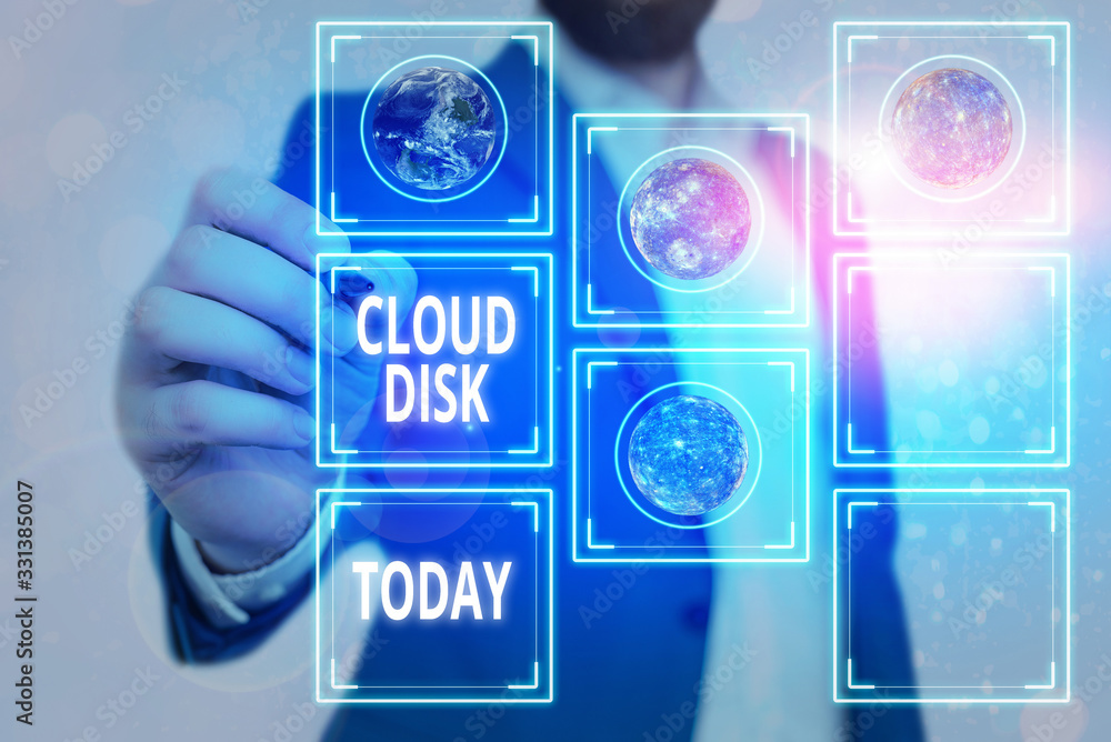 Poster handwriting text cloud disk. conceptual photo web base service that provides storage space on a remo