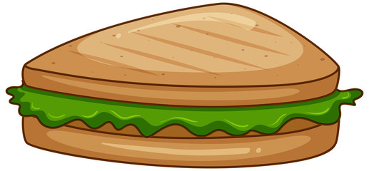 Sandwiches with green lettuce on white background