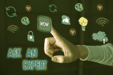 Writing note showing Ask An Expert. Business concept for confirmation that have read understand and...