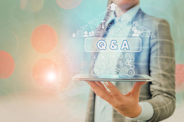 Conceptual hand writing showing Q And A. Concept meaning a period of time or an occasion when...
