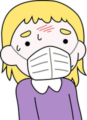 Fototapeta premium White woman infected with the new coronavirus