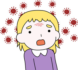 White woman infected with the new coronavirus