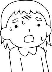 White woman infected with the new coronavirus outline