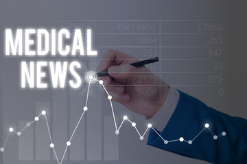 Conceptual hand writing showing Medical News. Concept meaning report or noteworthy information on...