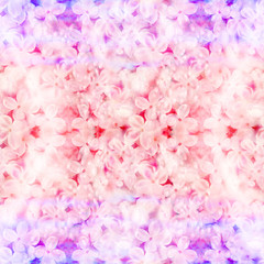 Lilac - flowers and leaves. Seamless pattern. Watercolor. Abstract wallpaper with floral motifs. Use printed materials, signboards, posters, postcards, packaging.