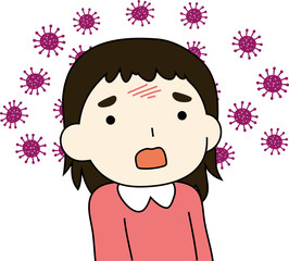Obraz premium woman infected with the new coronavirus