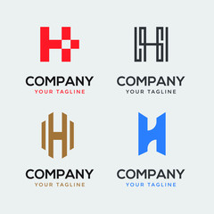 Fototapeta premium letter H monogram logo template inspiration