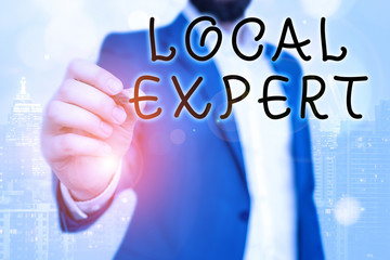 Handwriting text Local Expert. Conceptual photo offers expertise and assistance in booking events...