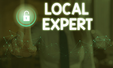 Writing note showing Local Expert. Business concept for offers expertise and assistance in booking...