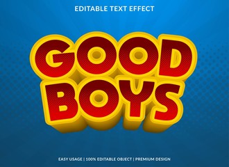 Obraz premium good boys text effect template with 3d style and bold font concept use for brand label and logotype sticker