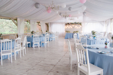 wedding decorations in a restaurant