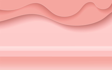Holiday sale banner minimal background.Creative modern with realistic for placing objects on a shelf podium.Winter season wallpaper.pink pastel color tone.Abstract curve paper art and craft style