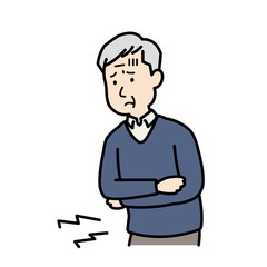 お腹が痛い男性