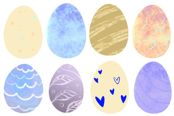 Set of color Easter eggs isolated on a white background