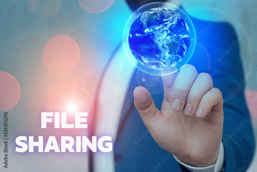 Poster text sign showing file sharing. business photo showcasing transmit files from one computer to anothe
