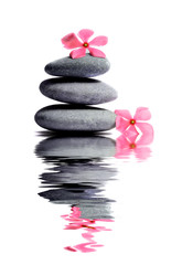 Obraz na płótnie Canvas Zen stone with flower in Spa concept