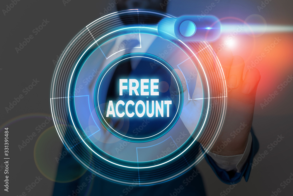 Poster writing note showing free account. business concept for signing up demonstratingal information or lo