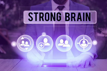 Handwriting text writing Strong Brain. Conceptual photo own firm attitudes and opinions and are not...