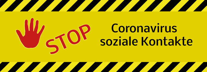Hand Stop Coronavirus soziale Kontakte