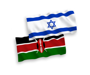 Flags of Kenya and Israel on a white background