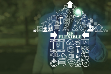 Word writing text Be Flexible. Business photo showcasing able to be easily modified to respond to...