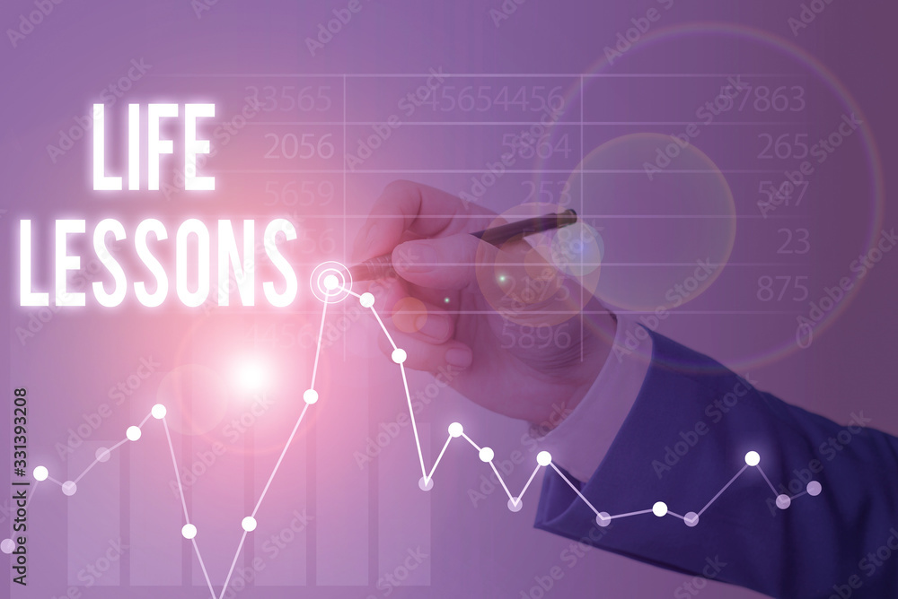 Poster conceptual hand writing showing life lessons. concept meaning something which useful knowledge or pr