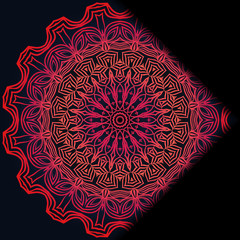 Luxury ornamental floral mandala. Original design with geometric background. Gold color. Vector card template. Design for Ramadan holiday, New year greeting, beauty spa salon, wedding, save the date