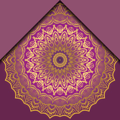 Vintage luxury decorative design of golden mandala. Vector illustration. Floral ornament